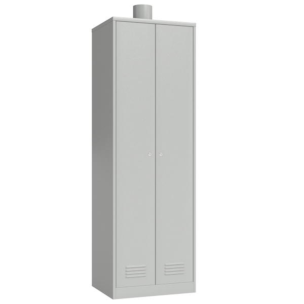 Локерный шкаф для раздевалок с вытяжкой светло-серый (RAL 7035)