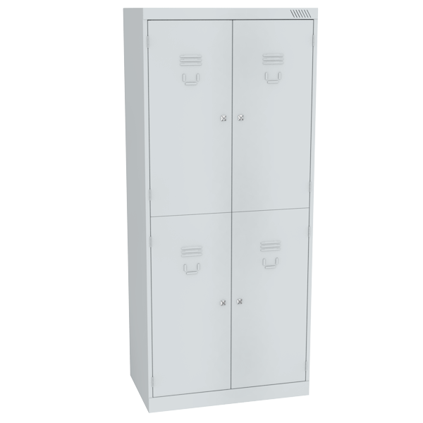 Шкаф четырехсекционный для одежды светло-серый (RAL 7035)