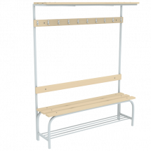 Скамья односторонняя с полкой под обувь и полкой для головных уборов