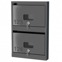 Почтовый ящик из нержавеющей стали серии Слим 2x1 с окошком