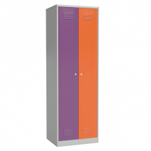 Шкаф раздевальный двухсекционный с цветными дверцами