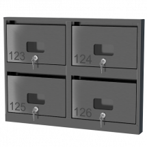 Почтовый ящик из нержавеющей стали серии Слим 2x2 с окошком