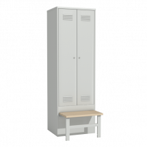 Шкаф для одежды 2-х створчатый со складной скамьей (верх липа)